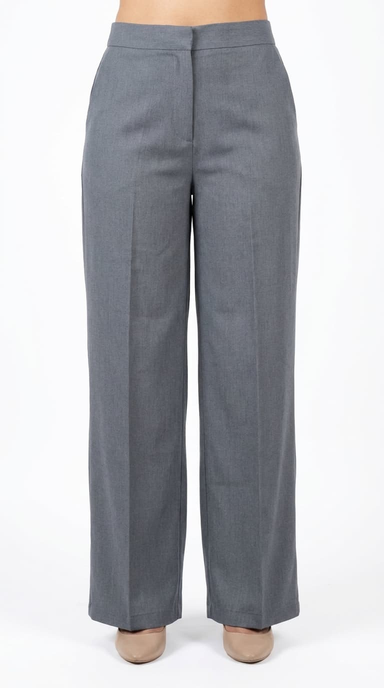 Charcoal Wide-Leg Trousers