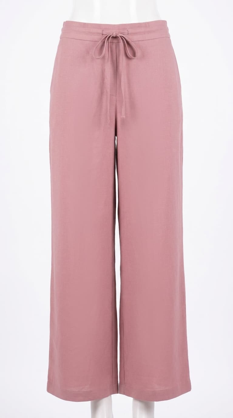 Dusty Pink Drawstring Linen Pants